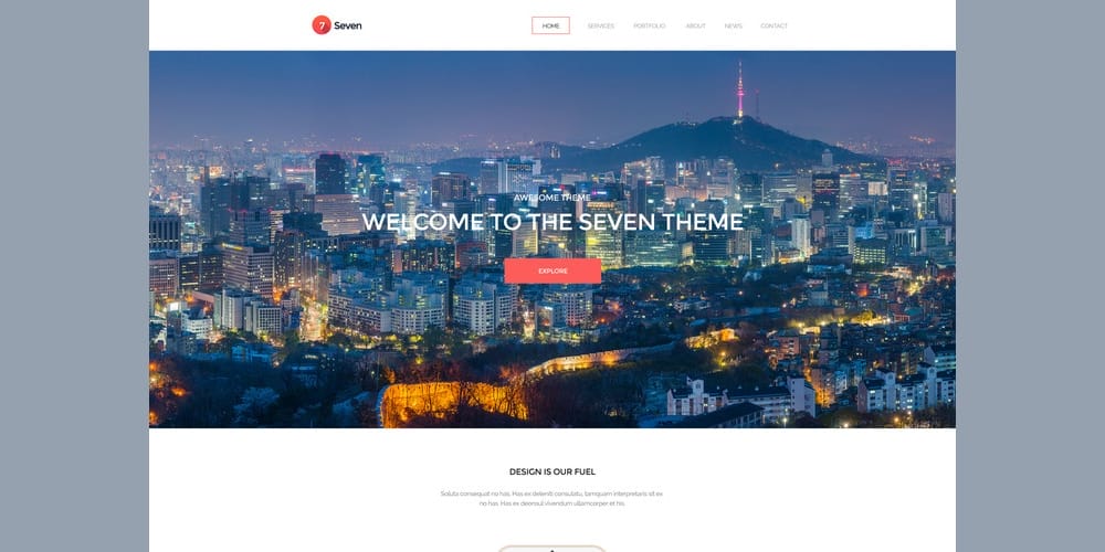 Free Portfolio Website Templates (PSD , HTML) 79 Seven Creative Portofolio Template