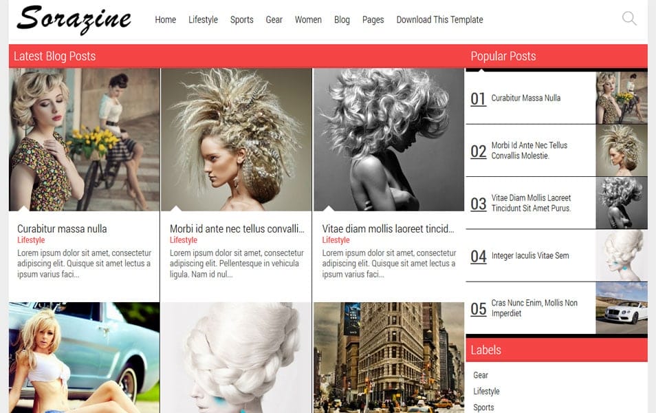 40+ Latest Free Grid Style Blogger Templates 2021 49 Sorazine Responsive Blogger Template