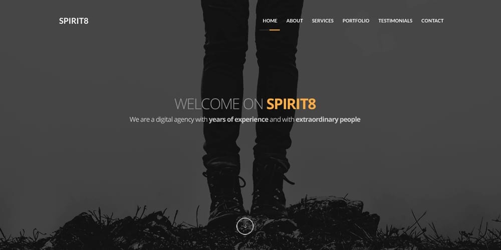 Free Portfolio Website Templates (PSD & HTML) 96 Spirit8