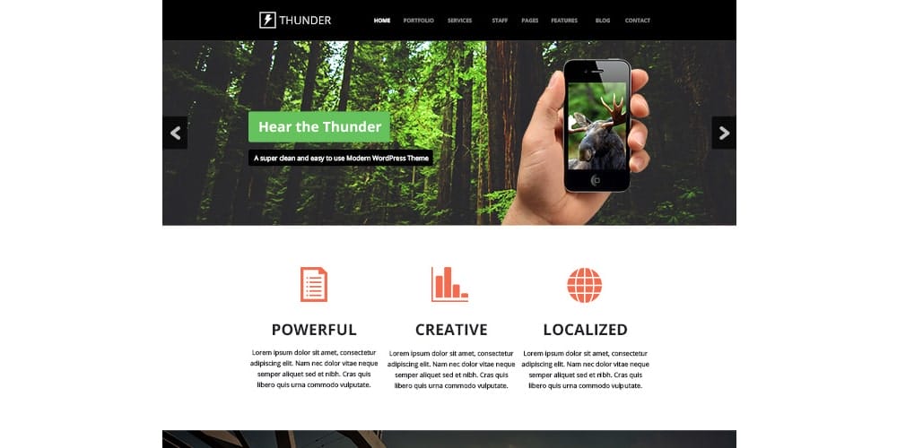 Free Corporate and Business Web Templates PSD 59 Thunder