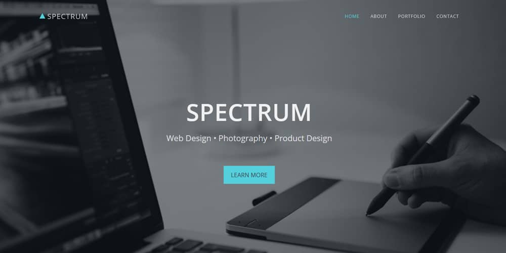 Free Portfolio Website Templates (PSD & HTML) 127 spectrum