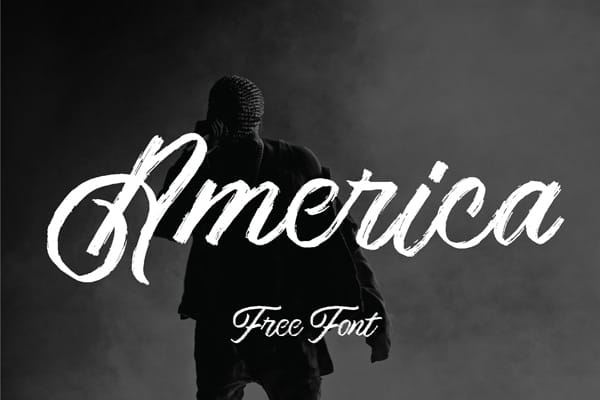 America Textured Script Font