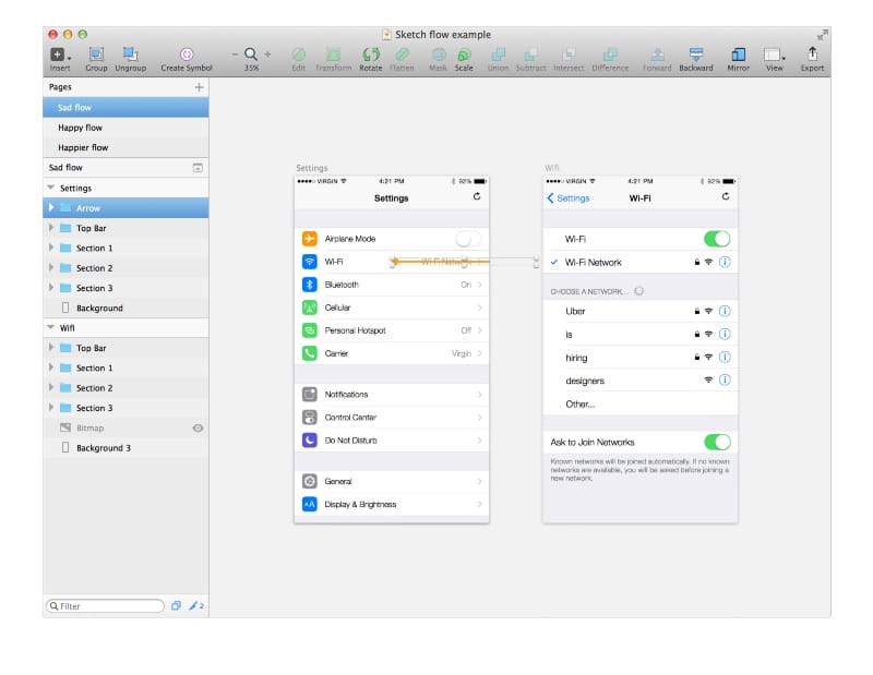 App User Flows with Sketch