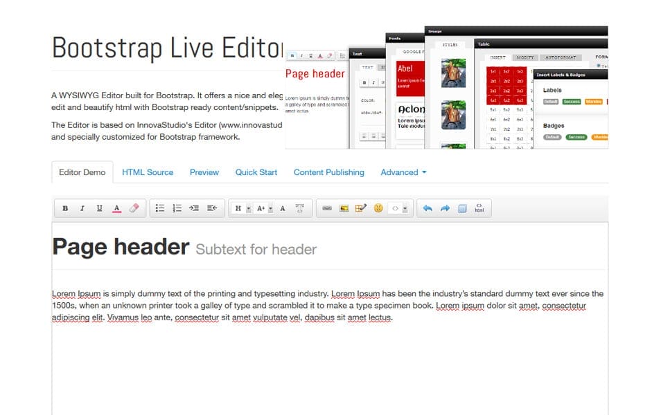 Bootstrap Live Editor