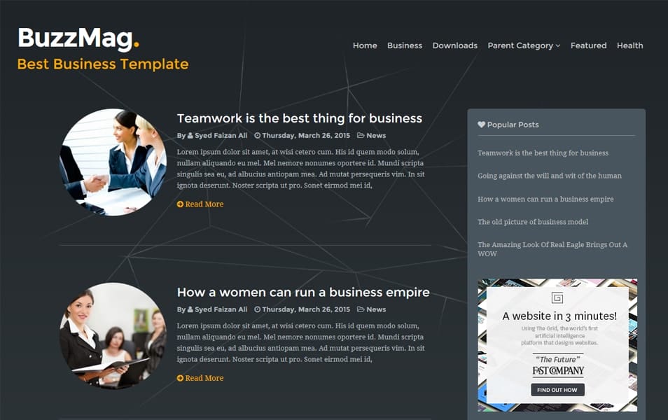 BuzzMag Responsive Blogger Template