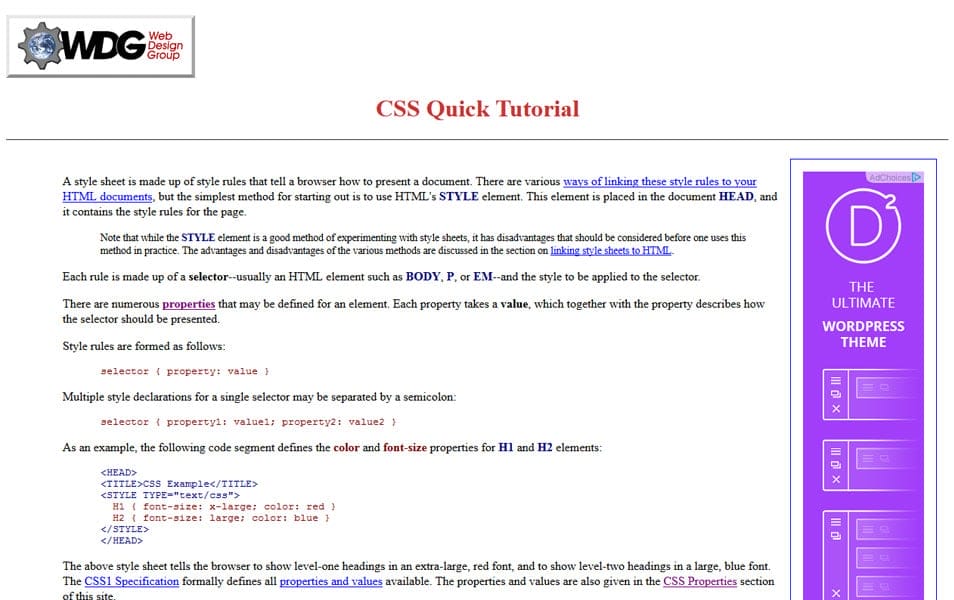 CSS Quick Tutorial | Web Design Group
