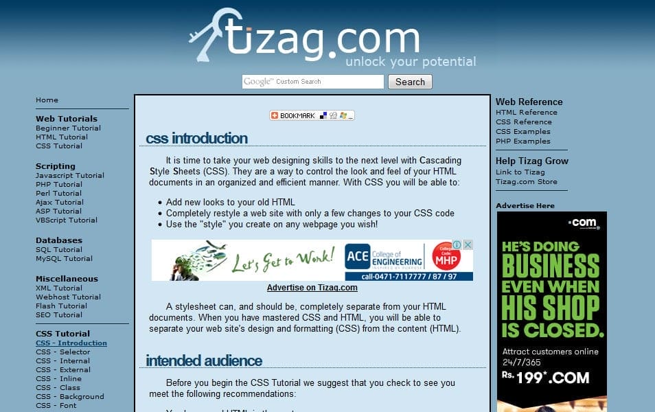 25+ Best Collection of CSS Tutorial Websites 16 CSS Tutorial - Introduction | Tizag Tutorials