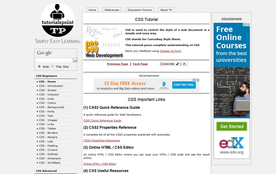 25+ Best Collection of CSS Tutorial Websites 13 CSS Tutorial - TutorialsPoint