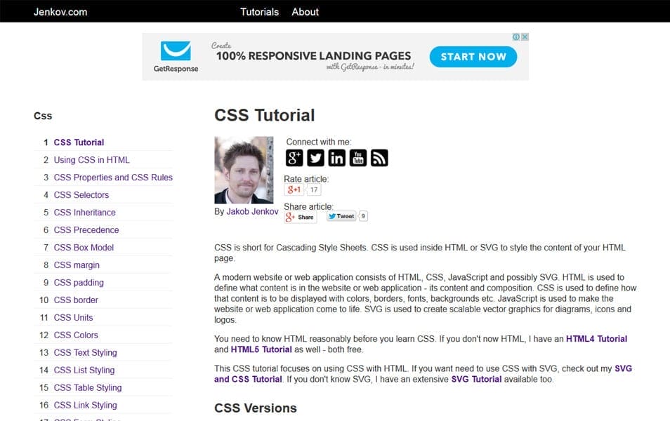 25+ Best Collection of CSS Tutorial Websites 20 CSS Tutorial | tutorials.jenkov
