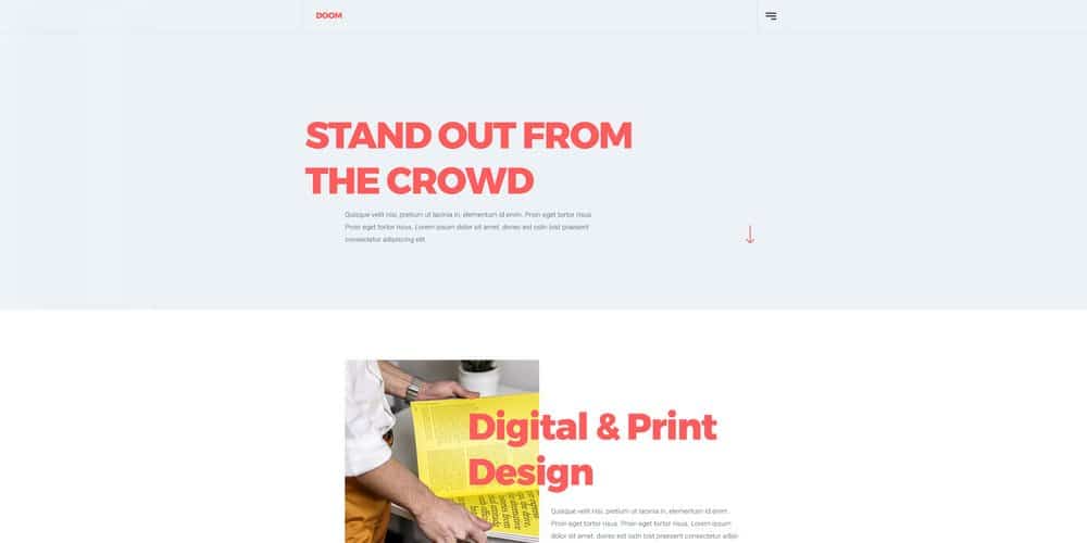 Best Free Web Templates 2023 145 Doom Minimal Agency Template PSD