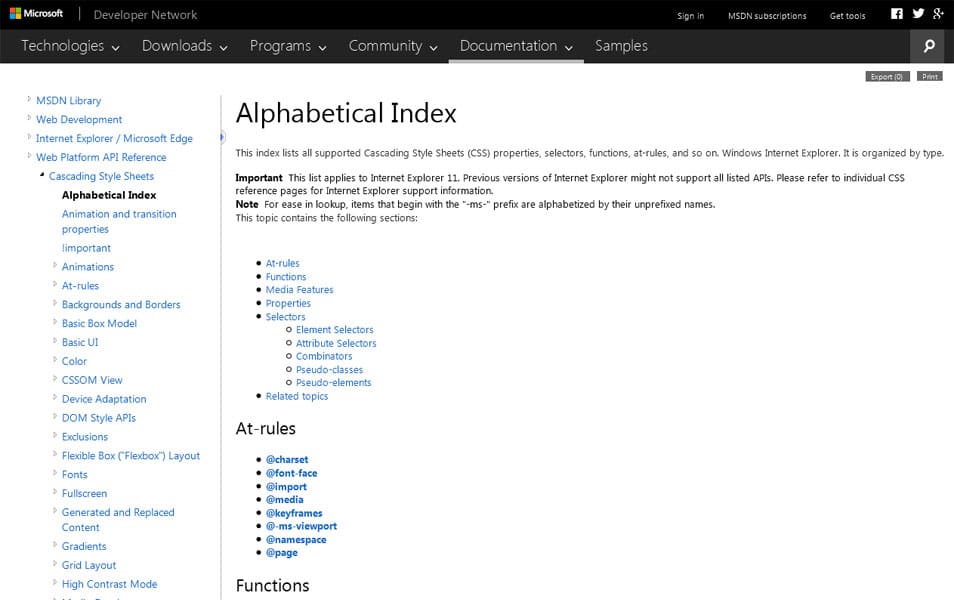 Microsoft CSS Reference