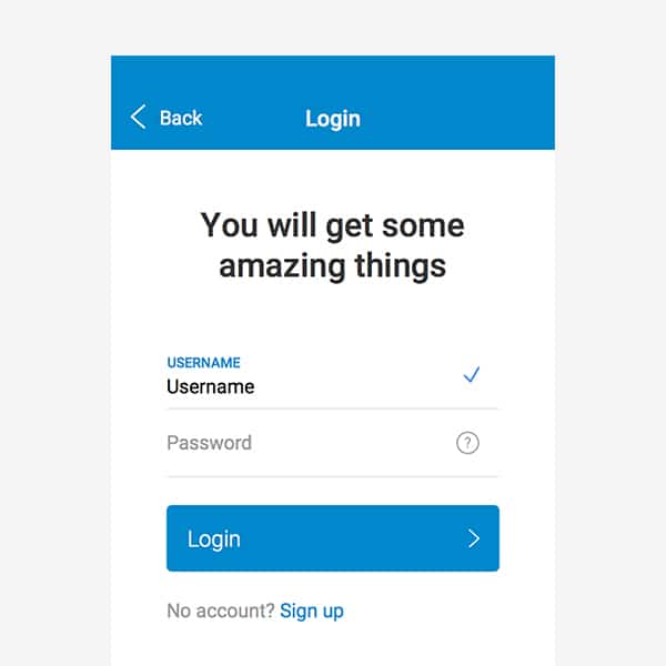 Mobile Login Form