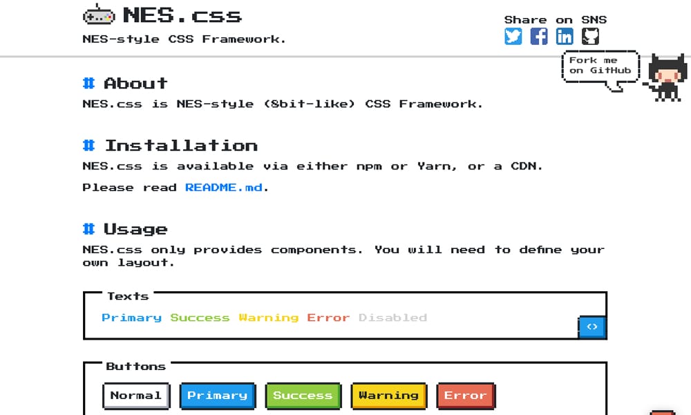 100+ Best CSS Frameworks for Responsive Design 109 NES.css