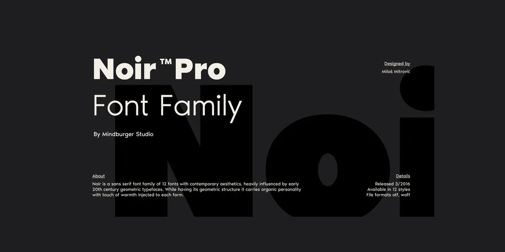 Noir Font Family