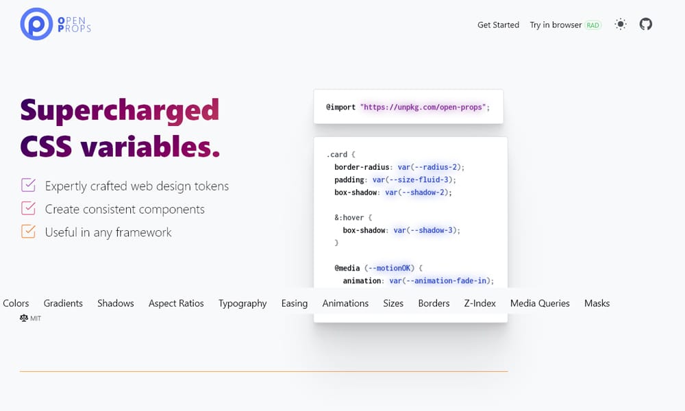100+ Best CSS Frameworks for Responsive Design 111 Open Props