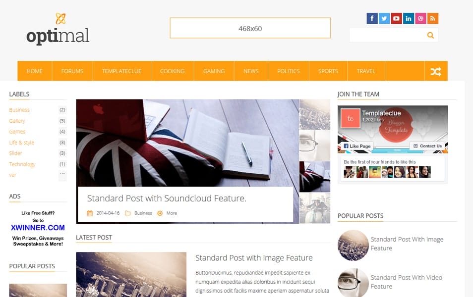 Optimal Responsive Blogger Template