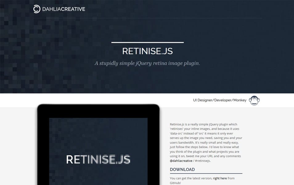 Best jQuery Retina Display Plugins 9 Retinise.js