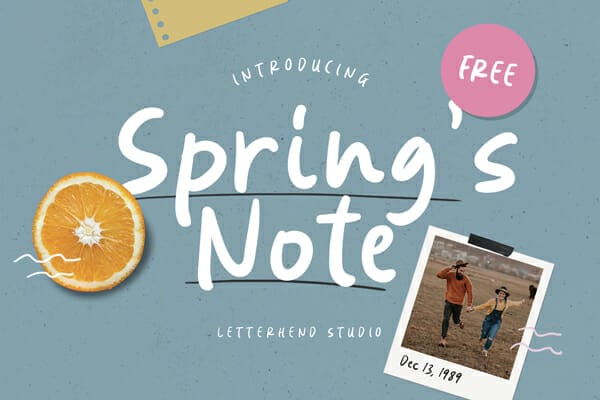 Springs Note Font