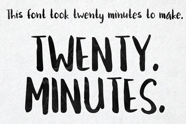 Twenty Minutes Brushed Handwriting Font