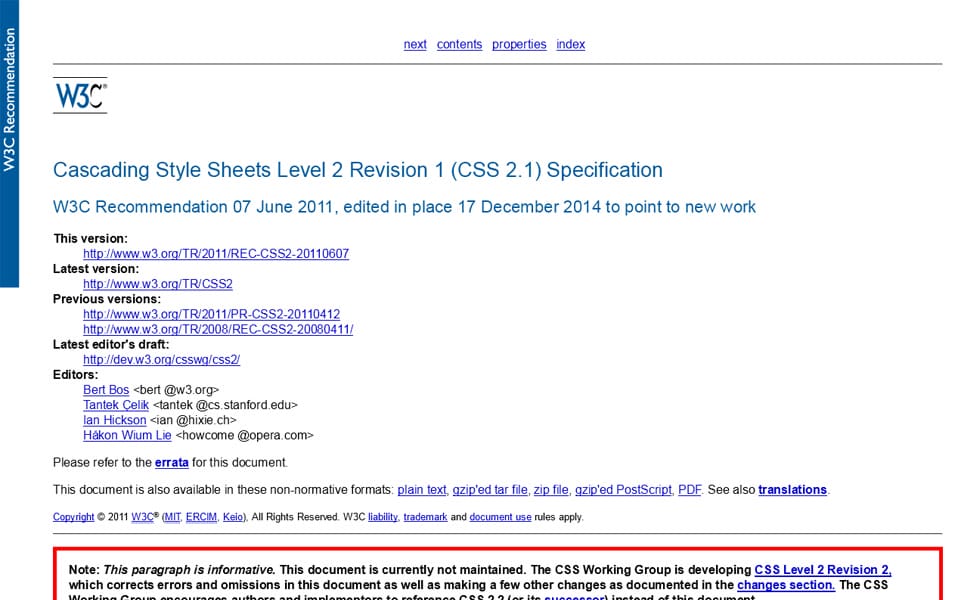 W3C CSS 2.1