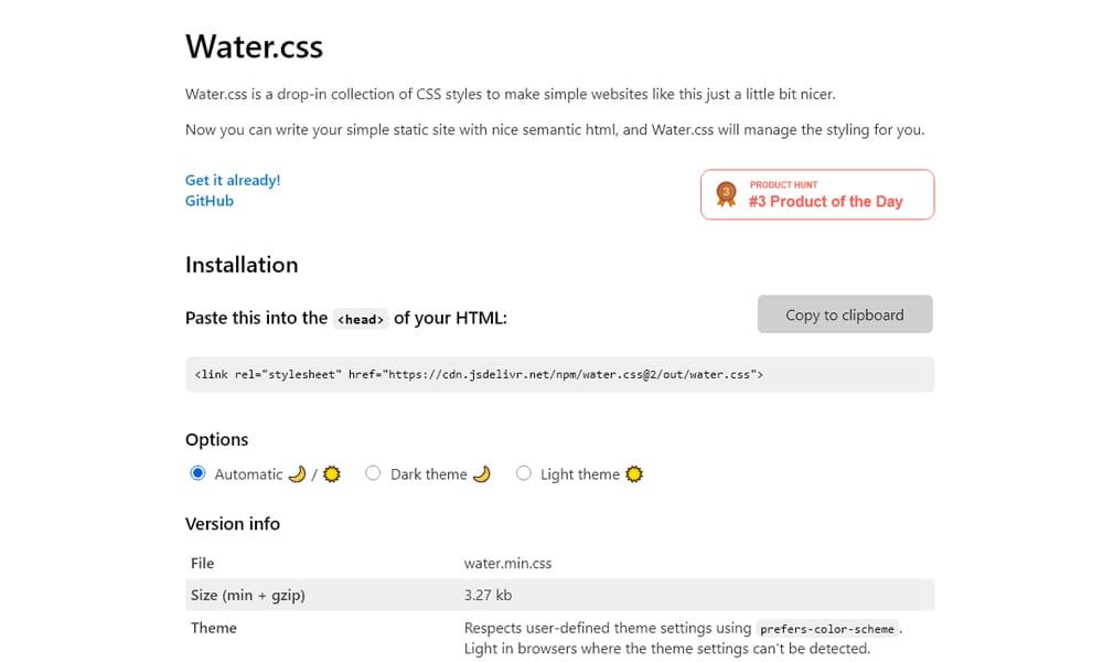 100+ Best CSS Frameworks for Responsive Design 100 Water.css