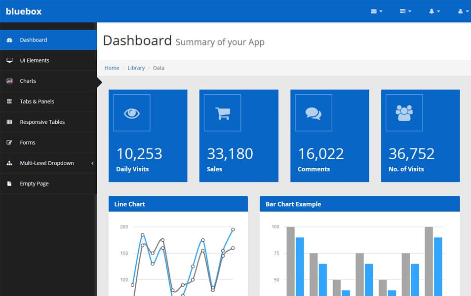 100+ Best Free Bootstrap Admin Templates 133 Bluebox Free Bootstrap Admin Template