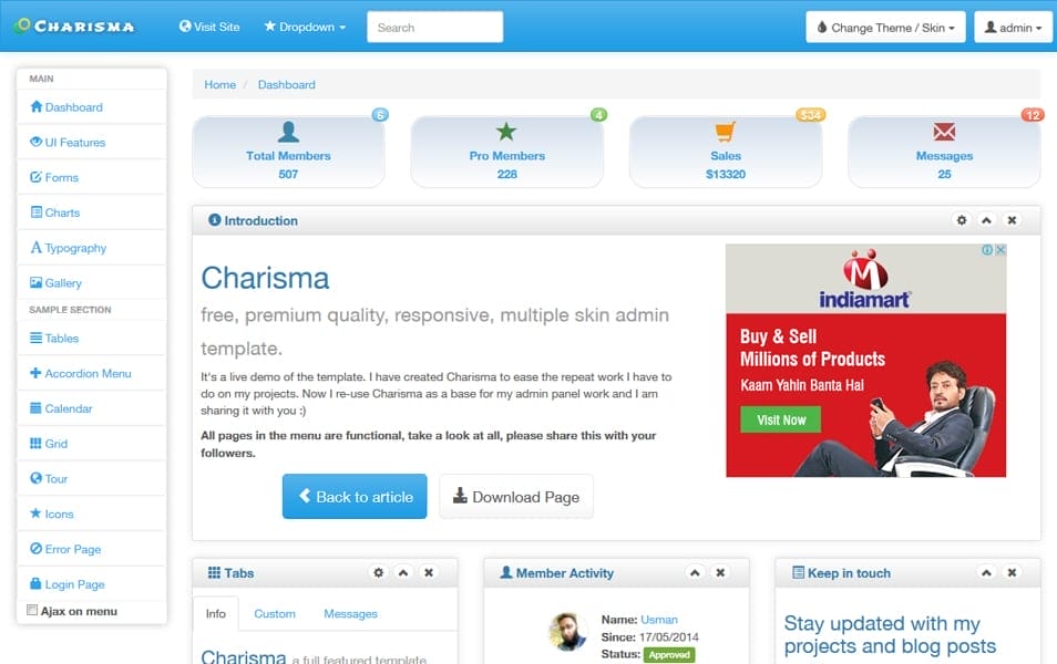 100+ Best Free Bootstrap Admin Templates 152 Charisma Responsive Multiple Skin Admin Template