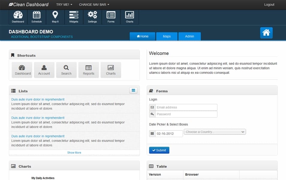 100+ Best Free Bootstrap Admin Templates 185 Clean Dashboard Responsive Bootstrap UI Theme