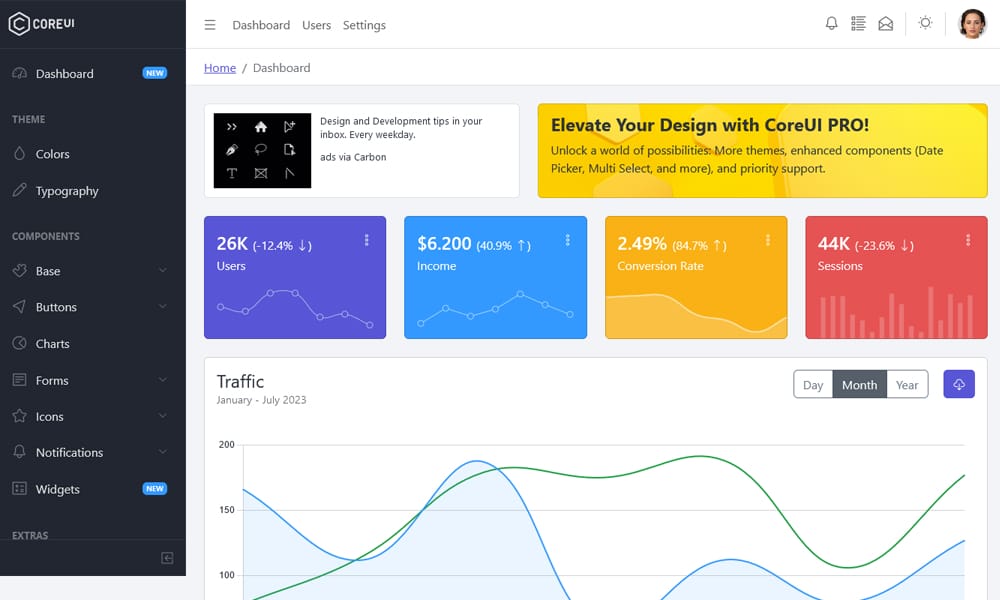 100+ Best Free Bootstrap Admin Templates 23 Core UI