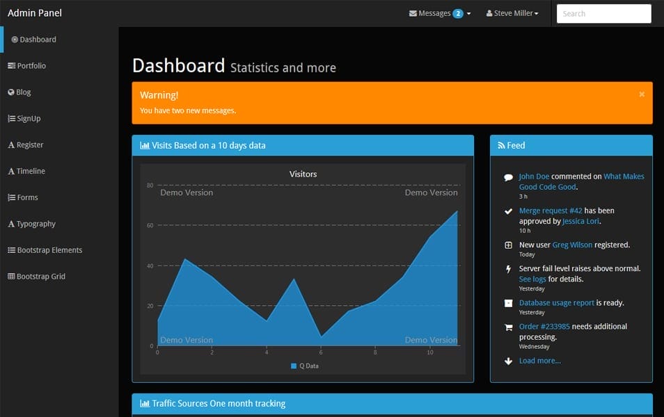 100+ Best Free Bootstrap Admin Templates 187 Dark Admin Bootstrap Theme