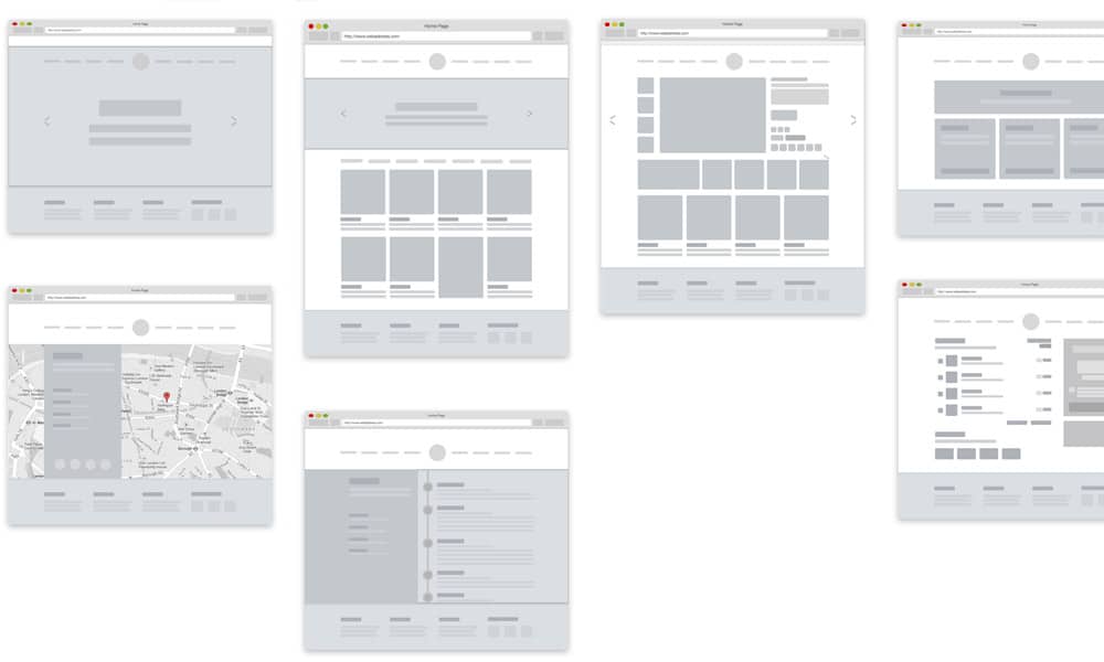 E commerce website Wireframe