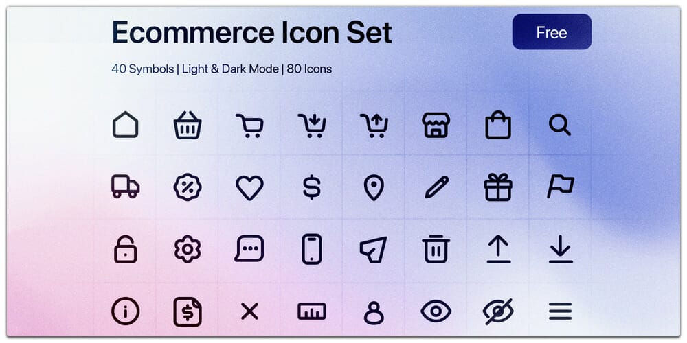 Latest Free E-commerce Icon Sets 42 Ecommerce Icons Set