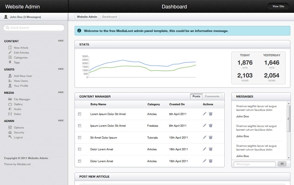 100+ Best Free Bootstrap Admin Templates 175 Free HTML5 Admin Template