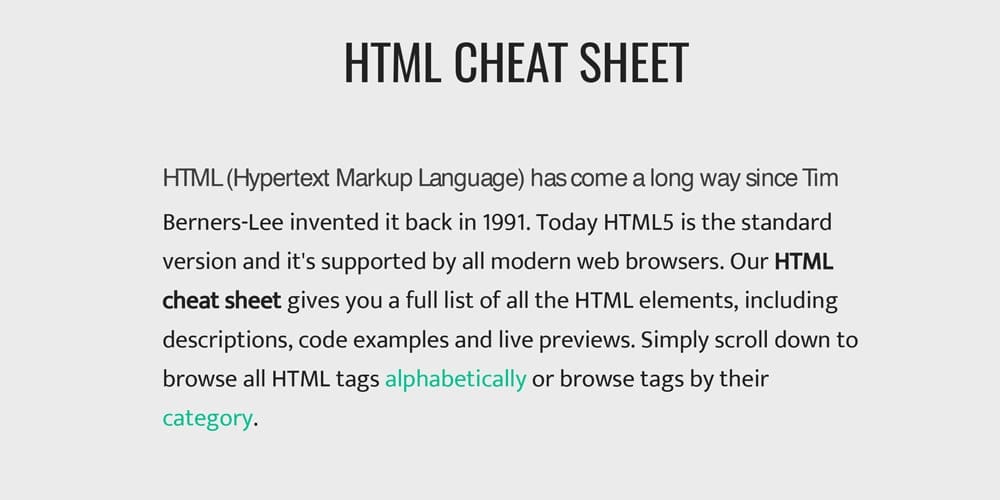 HTML Cheat Sheet