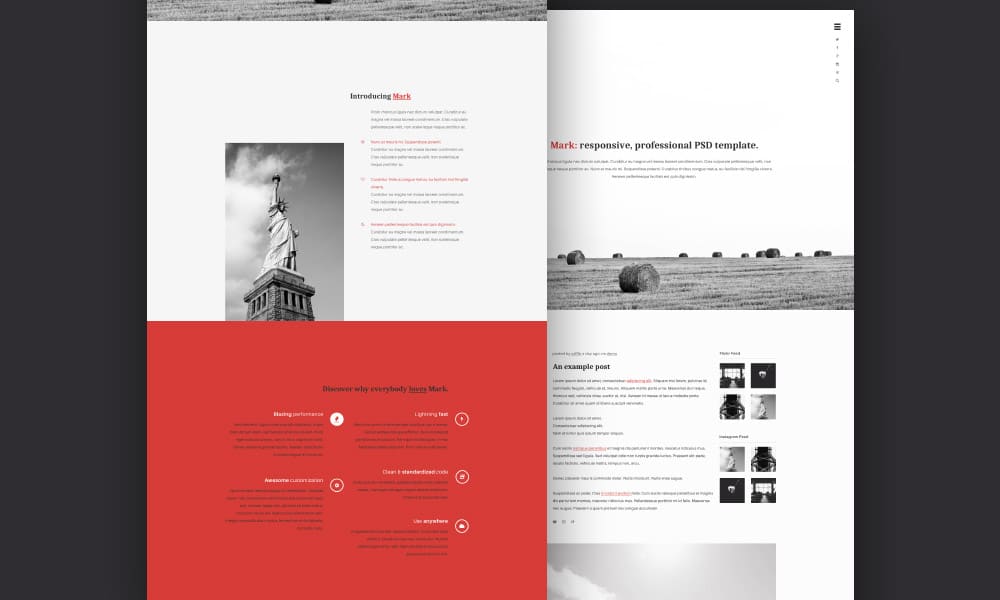 Mark Free Web Template PSD