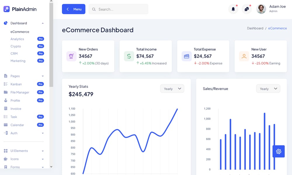 100+ Best Free Bootstrap Admin Templates 198 PlainAdmin