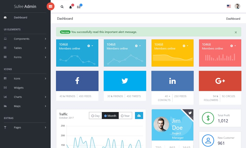 100+ Best Free Bootstrap Admin Templates 125 Sufee Admin Dashboard Template
