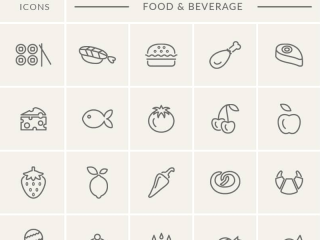 Food And Beverage Line Icon Set