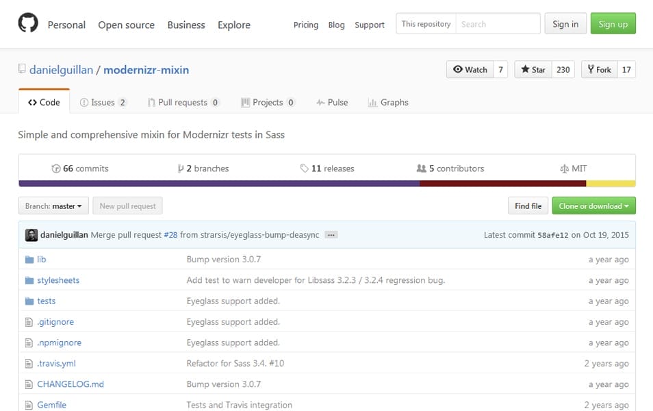 The Ultimate SASS Resources & Tools 52 modernizr-mixin