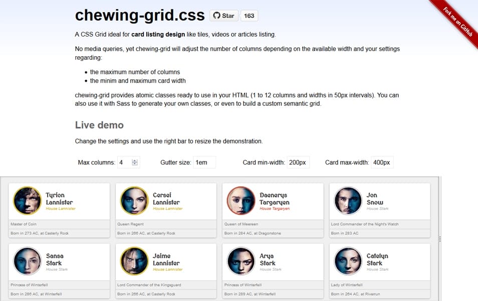 The Ultimate SASS Resources & Tools 38 chewing-grid.css