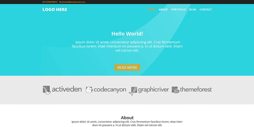 Latest Free Web Elements From September 2015 21 Free One Page Portfolio Web Template PSD