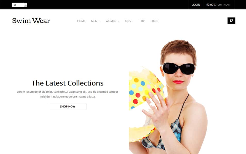 Swim Wear – Bootstrap eCommerce Template