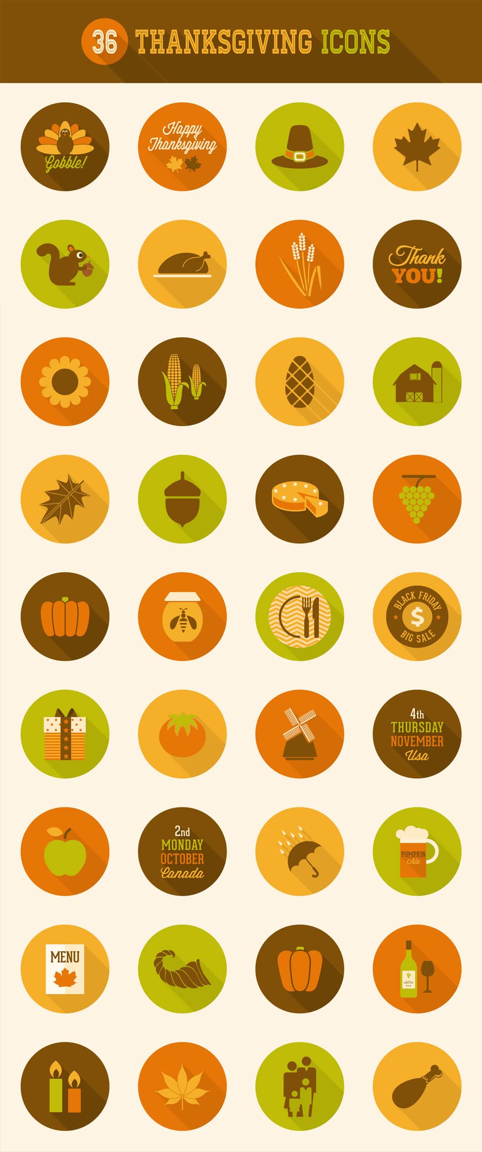 36 Thanksgiving Icons