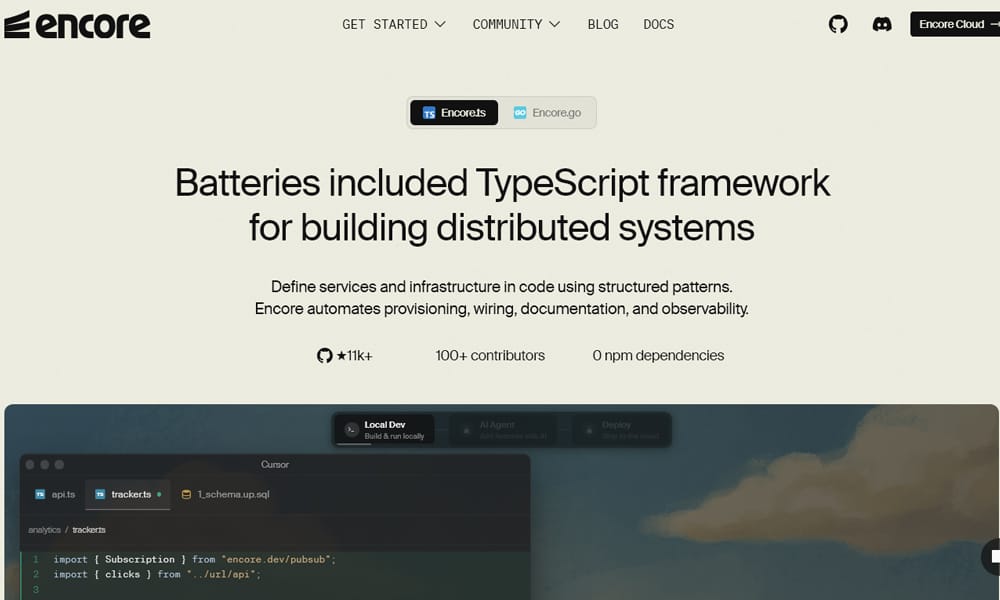 100+ Best Node.js Frameworks 19 Encore.ts