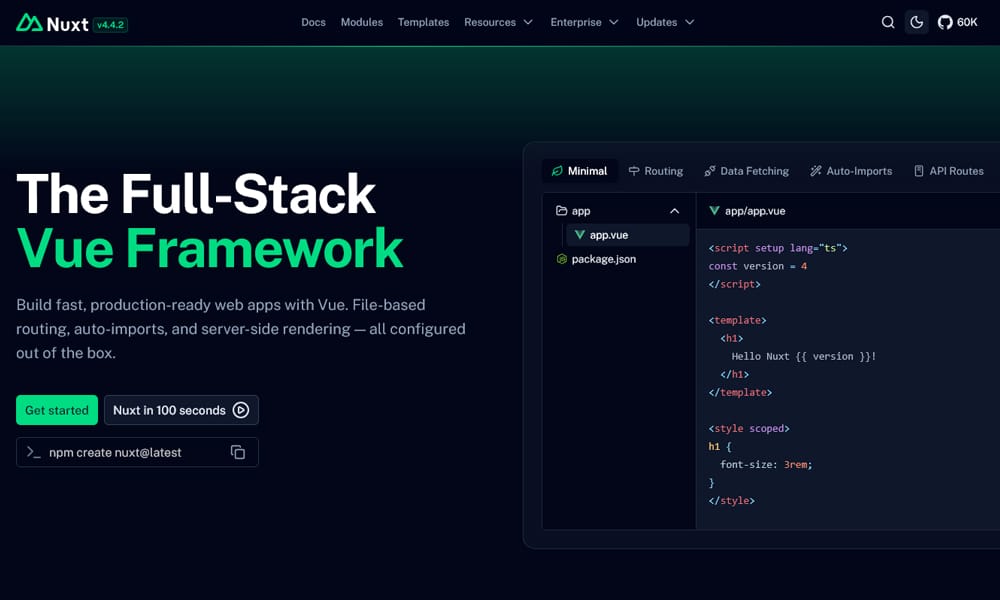 100+ Best Node.js Frameworks 36 Nuxt.js