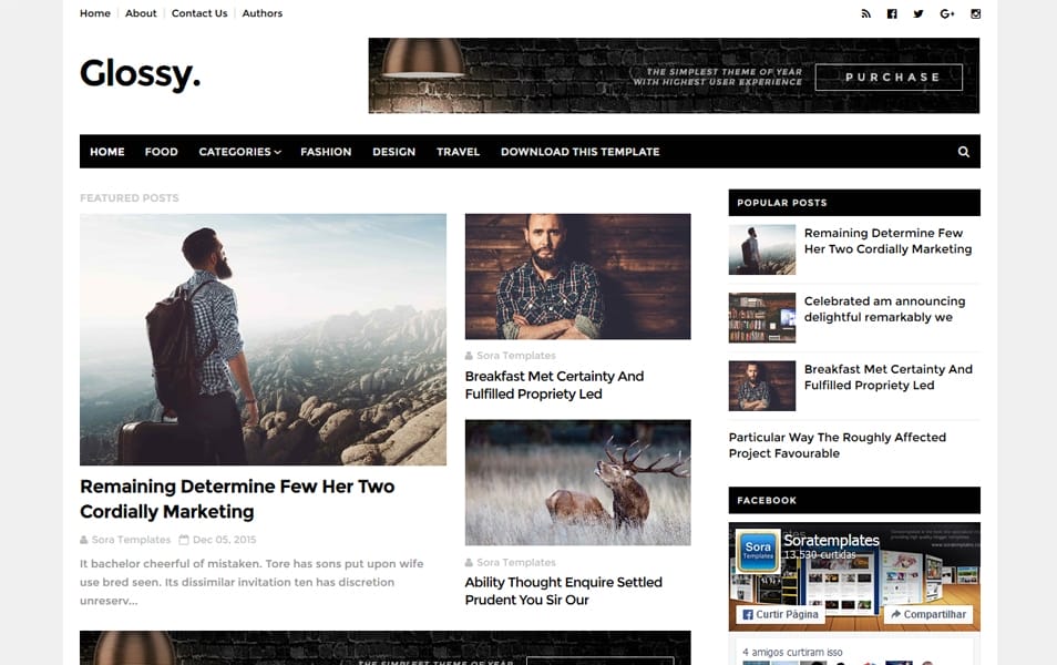 150+ Free Responsive Magazine Style Blogger Templates 2025 91 Glossy Responsive Blogger Template