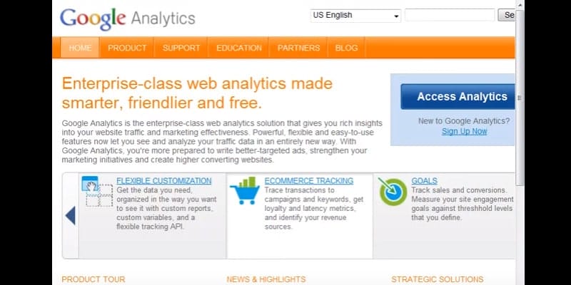 Signing into Google Analytics