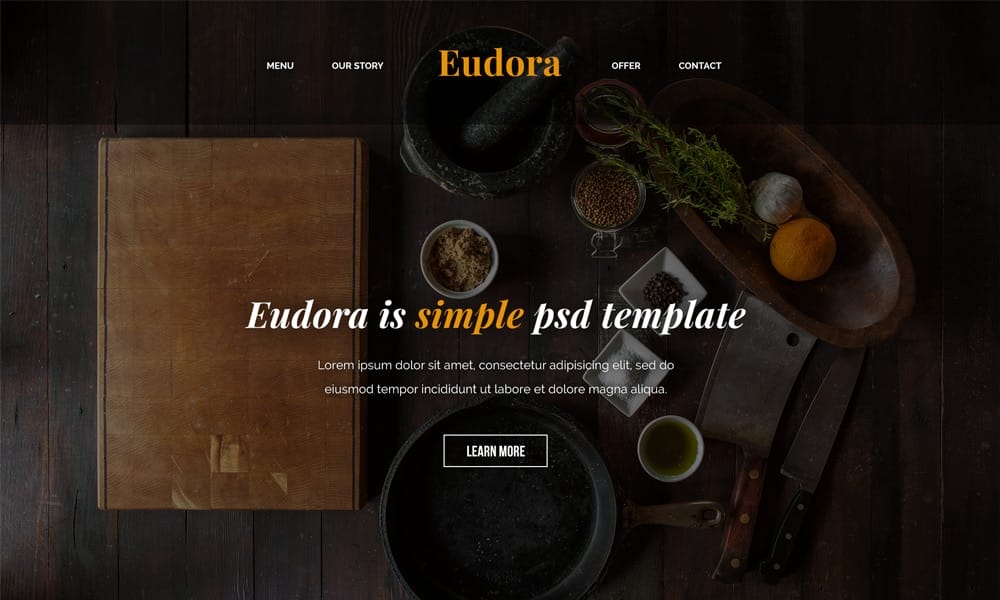 Free Resources For Designers From November 2015 16 Eudora Free Web Template PSD