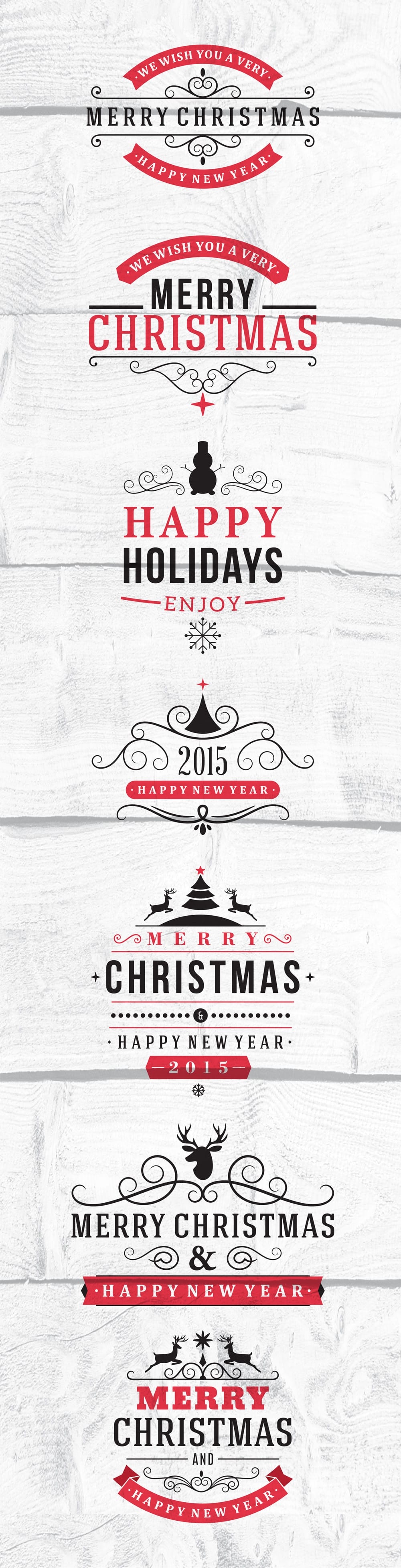Free Christmas Calligraphic and Typographic Design Vector