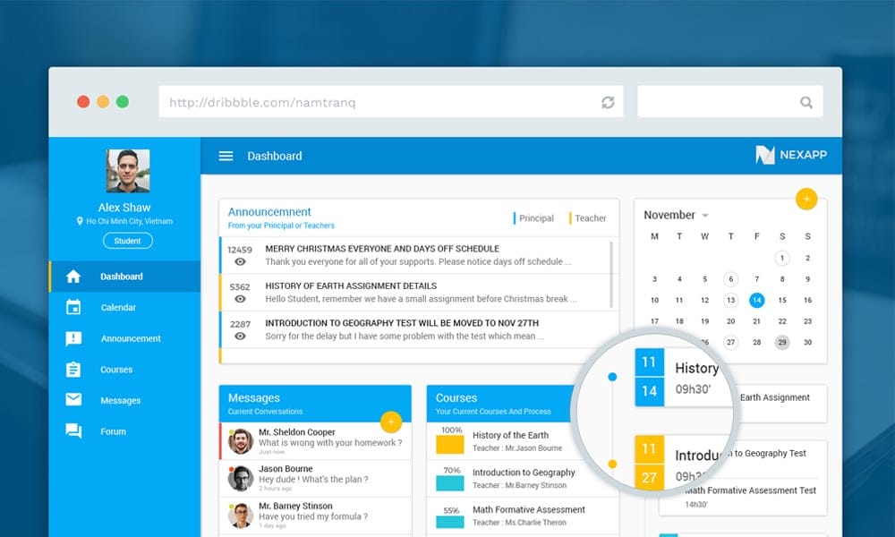 Free Resources For Designers From November 2015 11 Free Education Dashboard UI PSD
